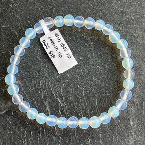 Opalescent Opalite 6mm Beaded Bracelet 7”